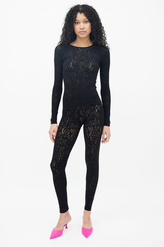 Alexander McQueen Black Lace Knit Co-Ord Set