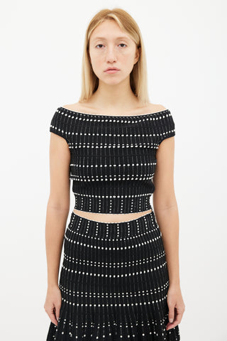 Alexander McQueen Black & White Knit Dots Co-Ord Set