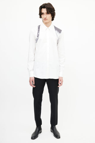 Alexander McQueen White & Black Abstract Print Shirt