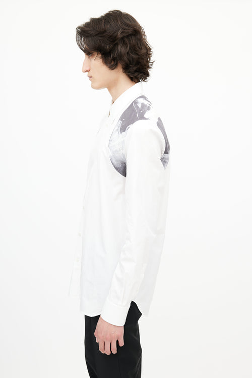 Alexander McQueen White & Black Abstract Print Shirt