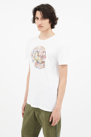 Alexander McQueen White & Multi Skull Print T-Shirt