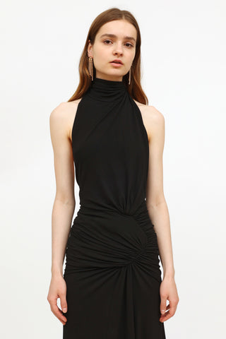 Alexandre Vauthier Black Strapless Ruched Dress