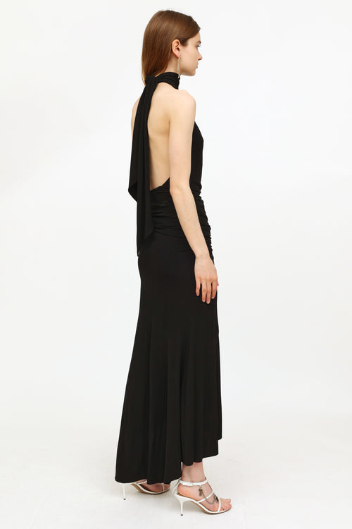 Alexandre Vauthier Black Strapless Ruched Dress