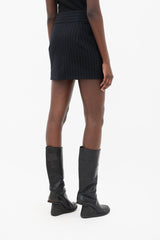 Alexandre Vauthier Black & Grey Pinstripe Mini Skirt