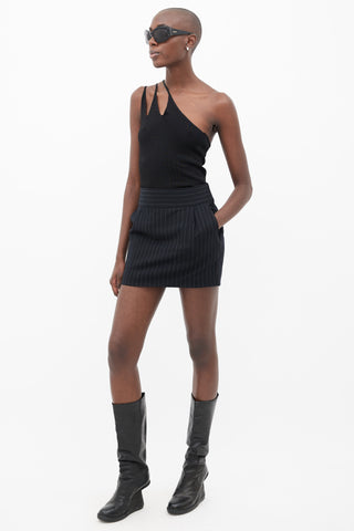 Alexandre Vauthier Black & Grey Pinstripe Mini Skirt
