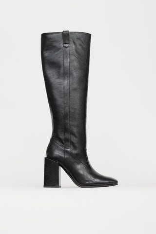 Ami Black Patent Leather Knee-High Boot