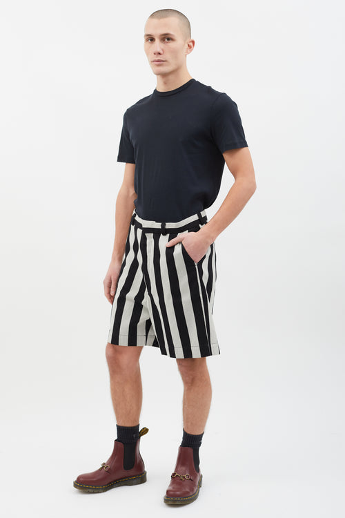 Ami Black & Grey Stripe Short