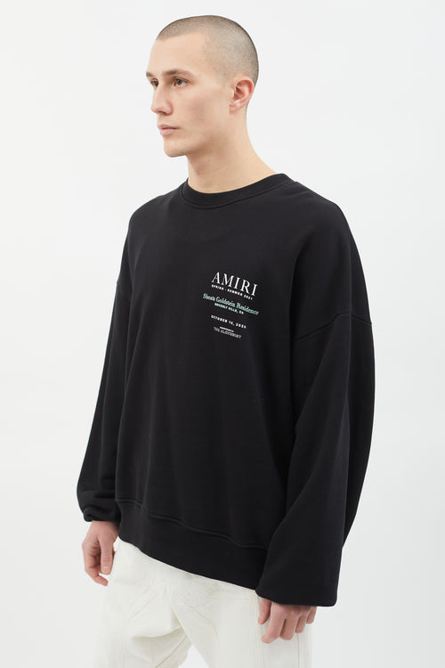 Amiri SS21 Black Graphic Print Crew Sweatshirt