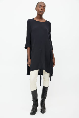 Ann Demeulemeester // Black Semi Sheer Long Sleeve Shirt – VSP