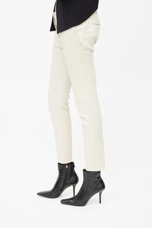 Ann Demeulemeester Cream Leather Trouser