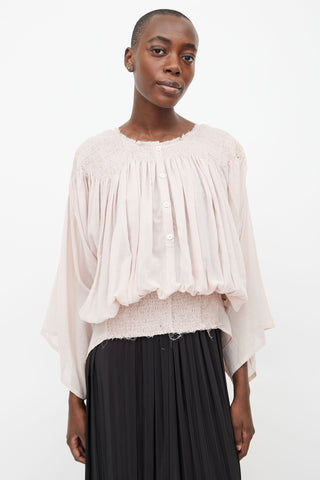 Ann Demeulemeester Pink Ruched Blouse