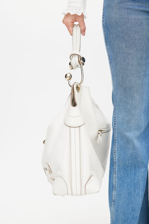 Anya Hindmarch White Leather Elrod Tote Bag