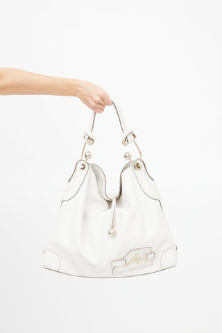 Anya Hindmarch White Leather Elrod Tote Bag