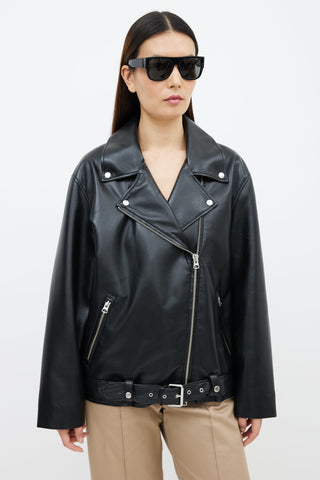 Aritzia Black Faux Leather Moto Jacket