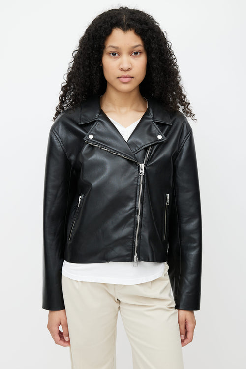 Aritzia Black Faux Leather Stunner Jacket