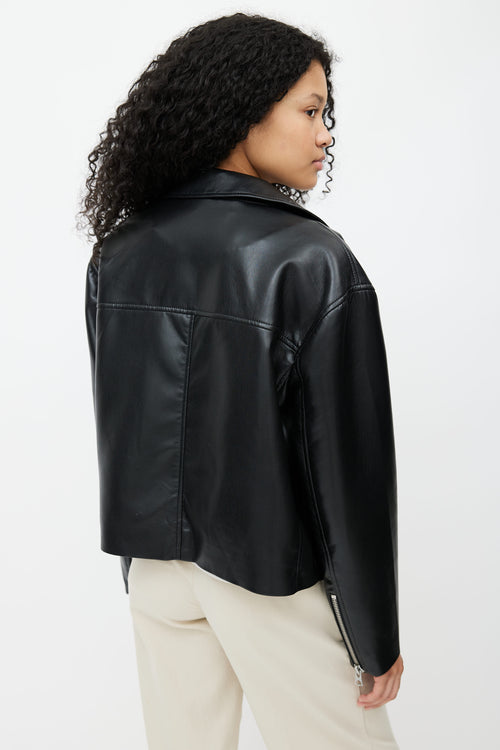 Aritzia Black Faux Leather Stunner Jacket