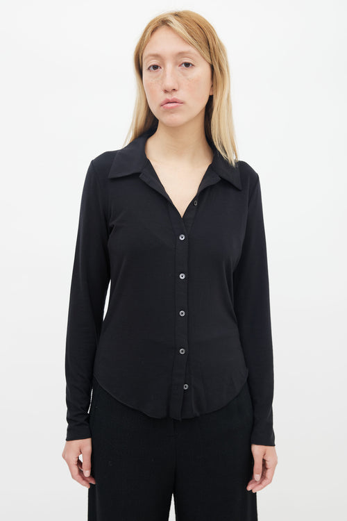 Aritzia Black Pose Button Up Shirt