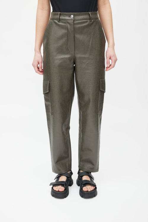 Aritzia Grey Faux Leather Stretchy Modern Cargo Pant