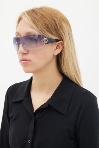 BVLGARI Blue & Black 939/BG Y2K Ombre Sunglasses