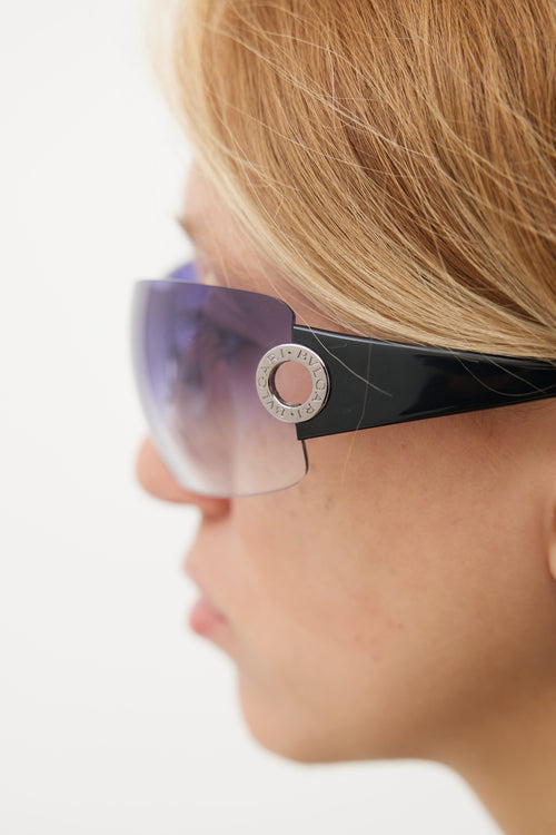 BVLGARI Blue & Black 939/BG Y2K Ombre Sunglasses