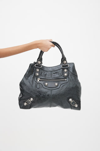 Balenciaga Black Leather Giant 21 Brief Bag