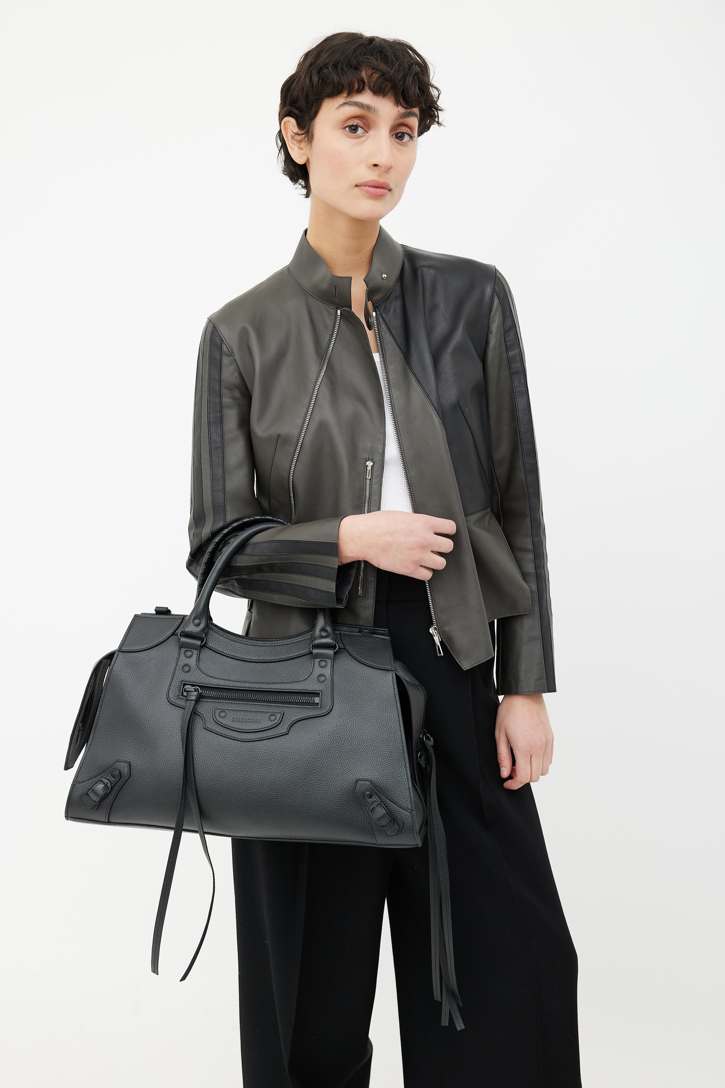 Balenciaga Black Leather Neo Classic City Bag –
