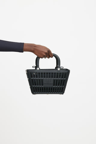 Balenciaga Black Leather Mag Basket Bag