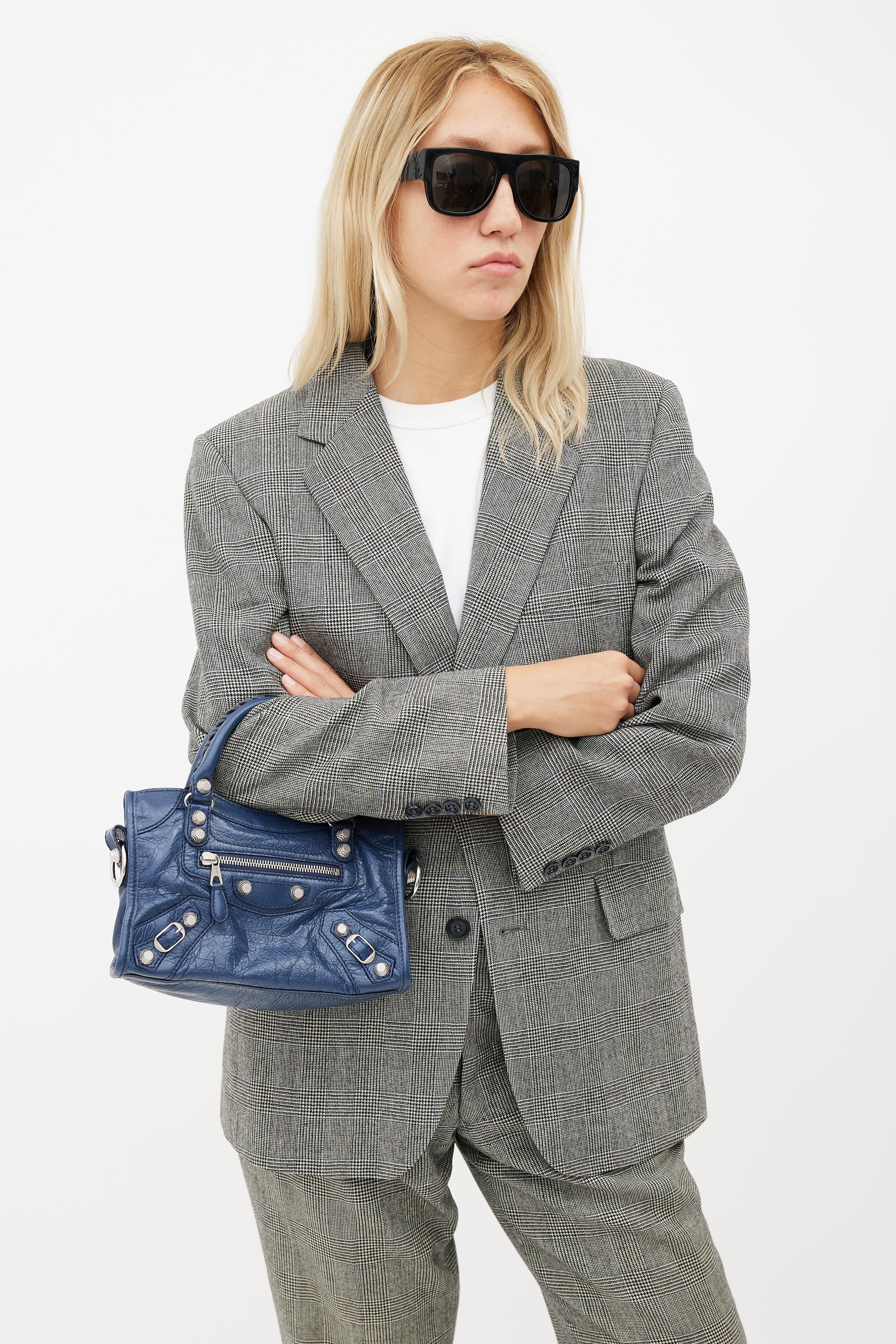 Balenciaga // Blue Crinkled Mini City Bag – VSP Consignment