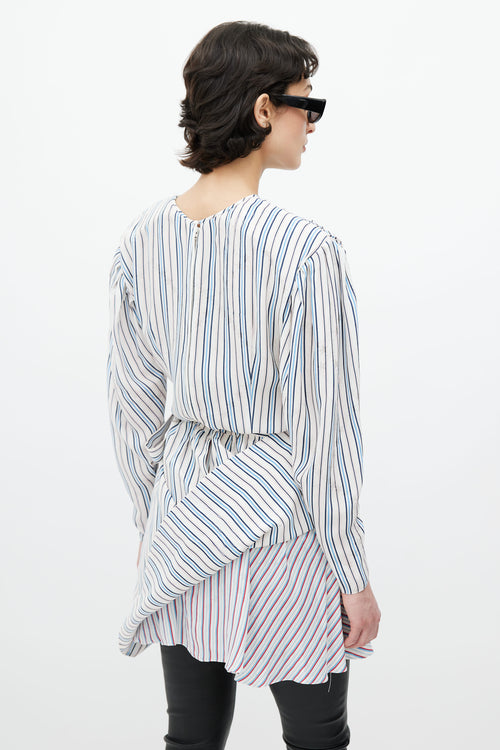 Balenciaga Blue & White Striped Dress