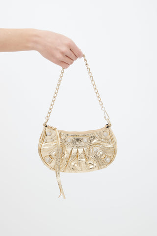 Balenciaga Gold Embellished Le Cagole Chain Shoulder Bag