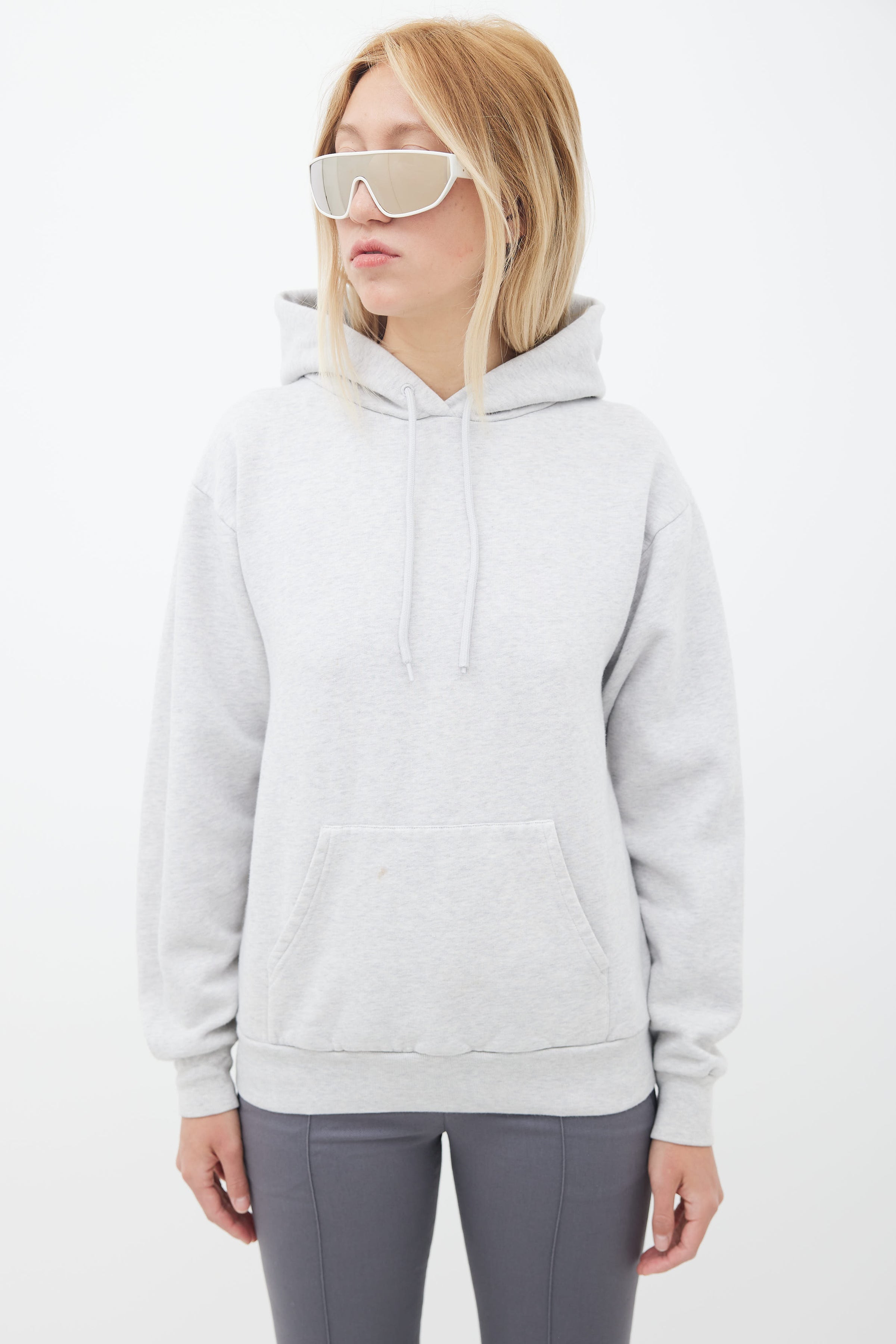 Balenciaga logo print hoodie grey  MODES