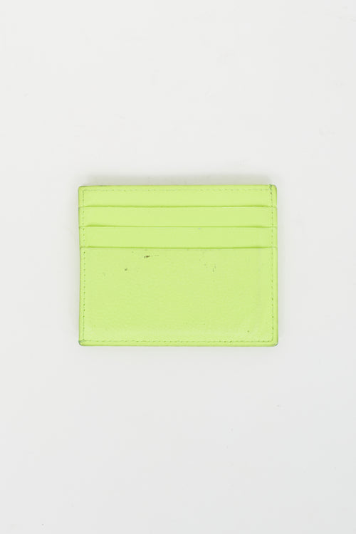 Balenciaga Neon Yellow Leather Cash Card Holder