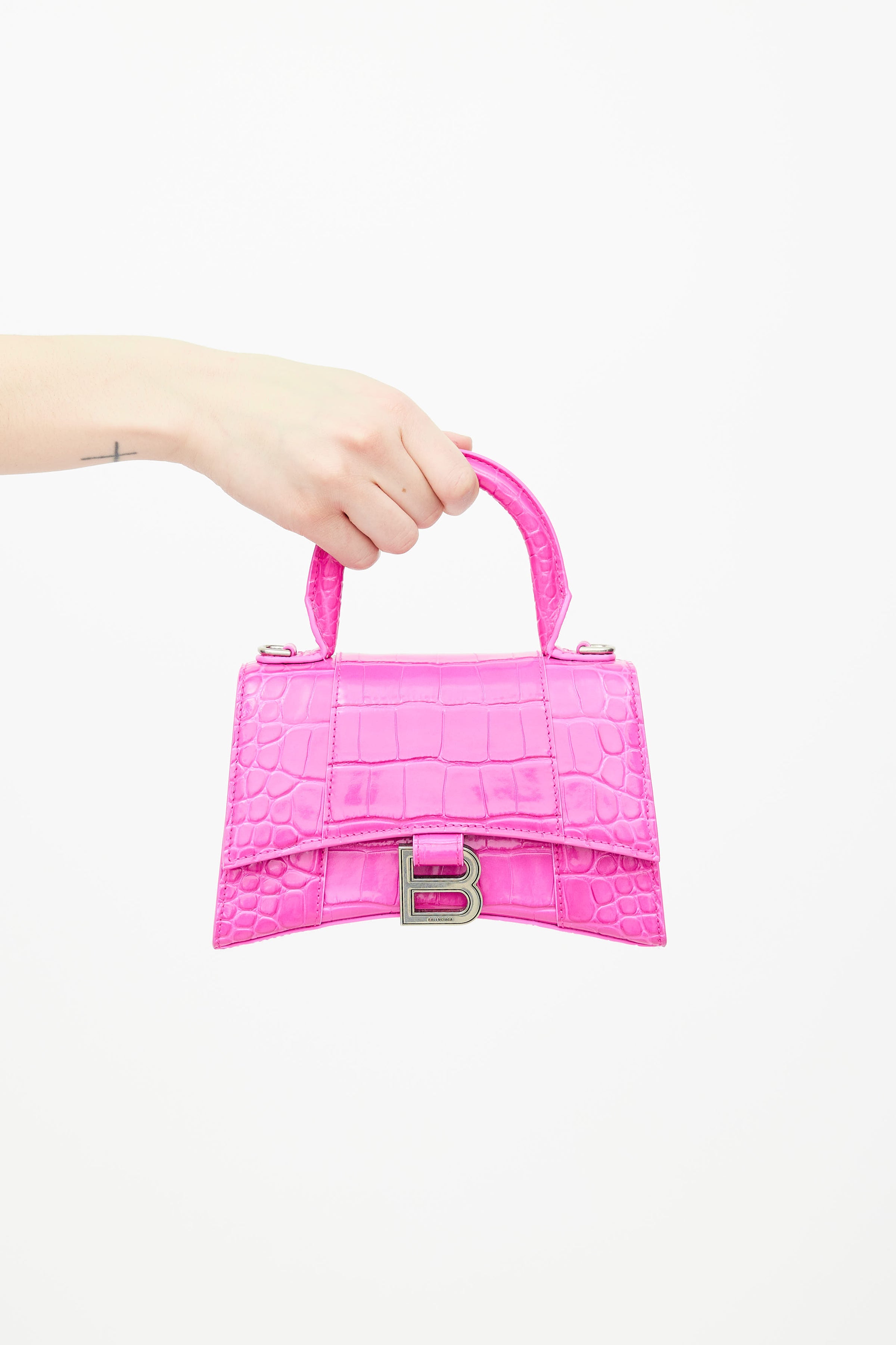 Pink Hourglass S leather bag  Balenciaga  MATCHESFASHION US