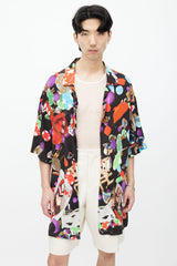 Balenciaga SS 2019 Black & Multi Casino Print Shirt