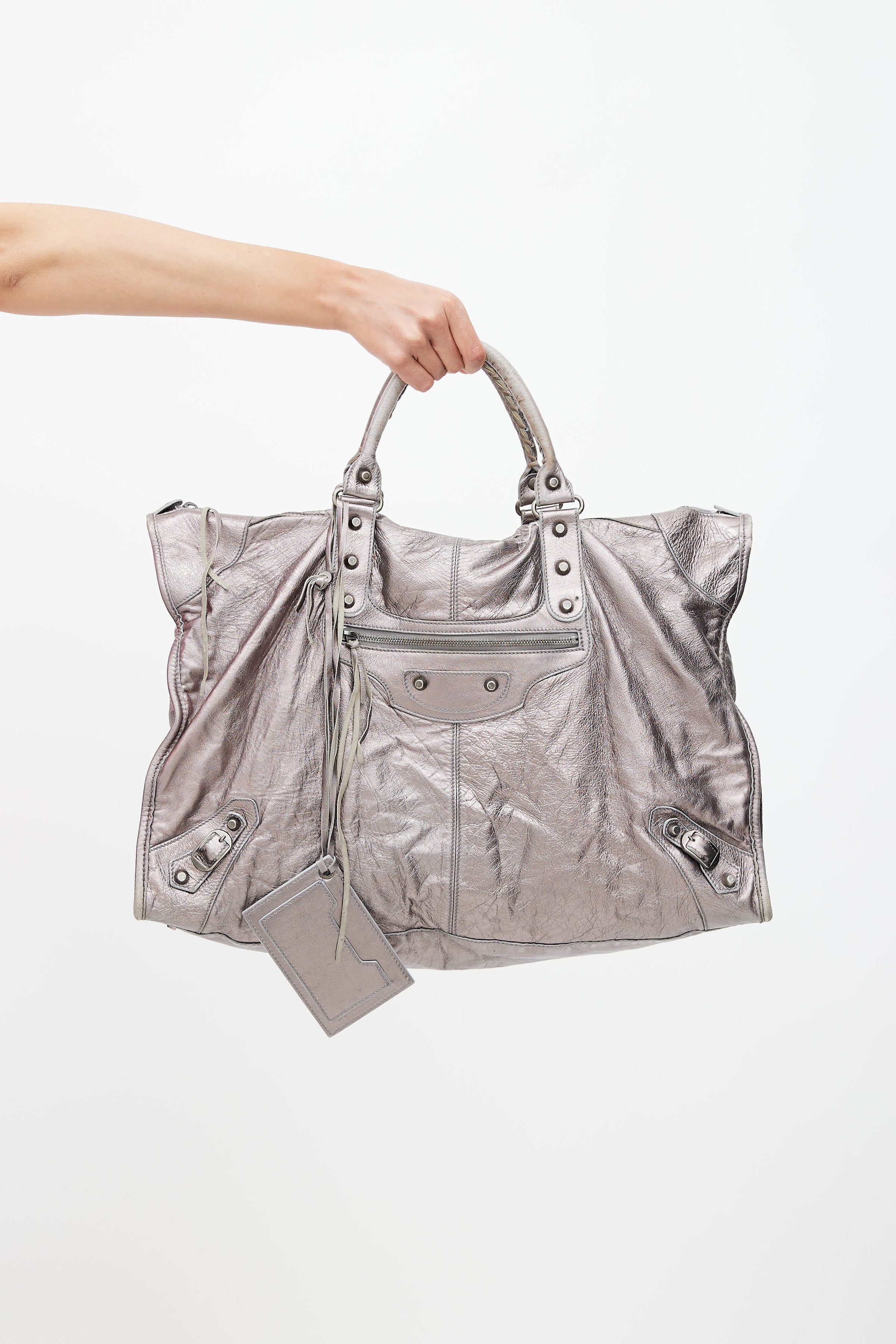 Silver Le Cagole mini leather crossbody duffle bag  Balenciaga   MATCHESFASHION AU