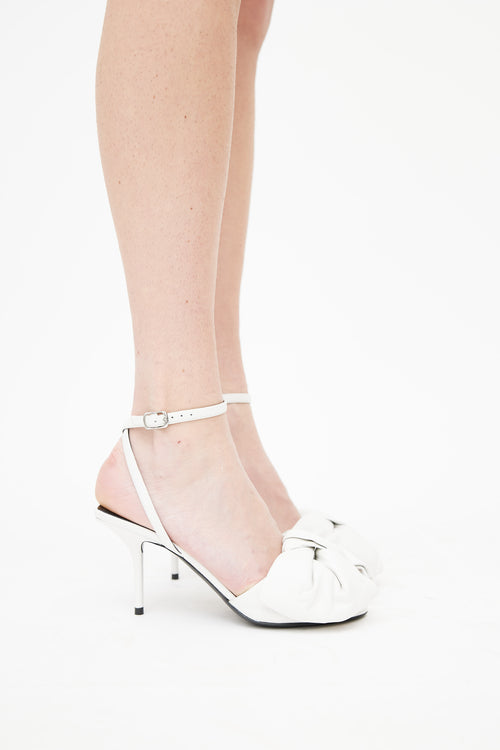 Balenciaga White Big Bow Heel