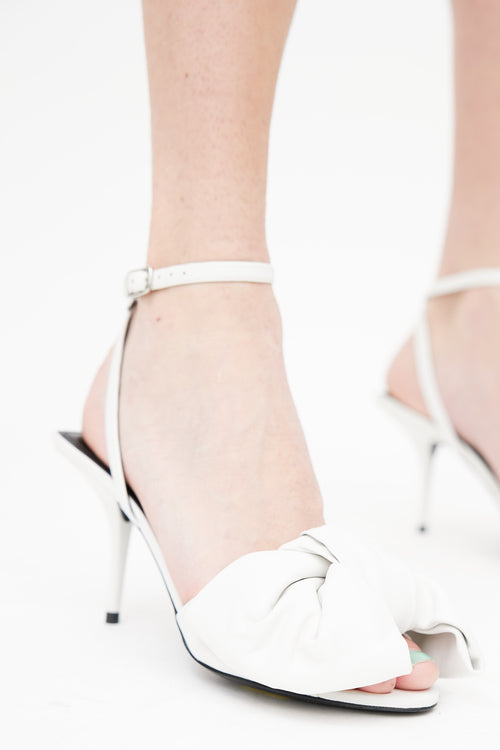 Balenciaga White Big Bow Heel