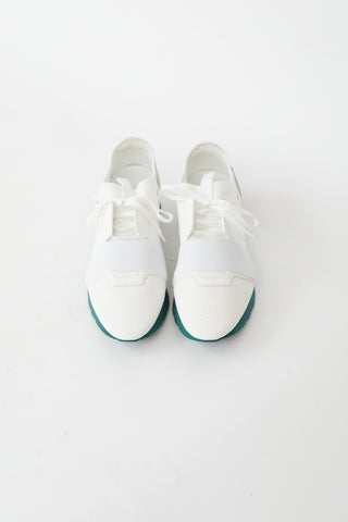 White & Grey Tess S.Gomma Green Sole Sneaker