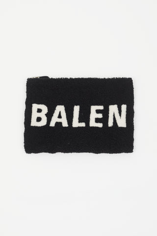Balenciaga Black & White Sherpa Logo Laptop Case
