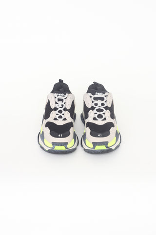 Balenciaga Grey Fluorescent Yellow & Black Triple S Sneaker
