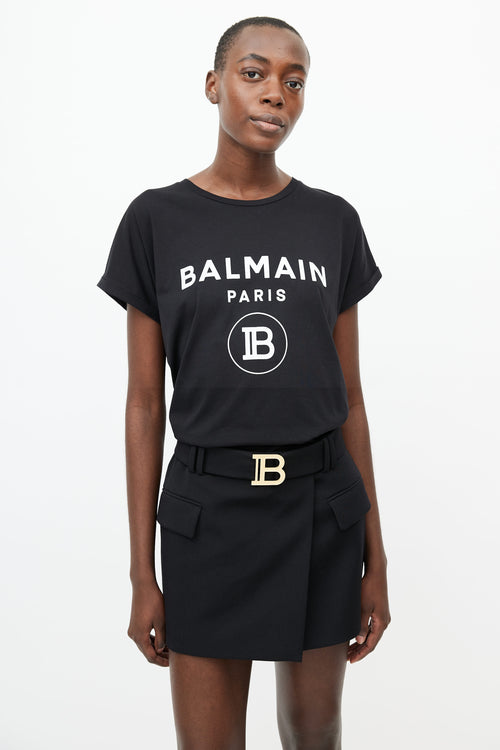 Balmain Black & White Logo T-shirt