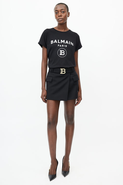 Balmain Black & White Logo T-shirt