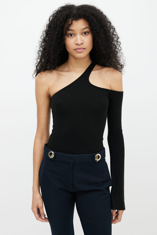 Beaufille Black Cut Out One Sleeve Top