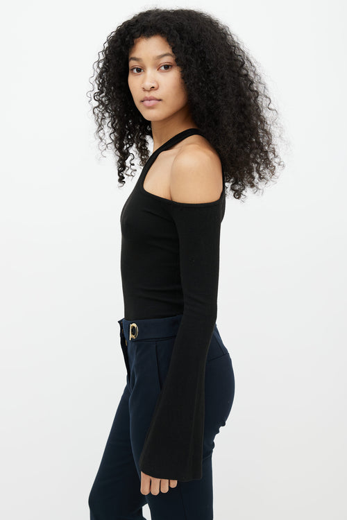 Beaufille Black Cut Out One Sleeve Top