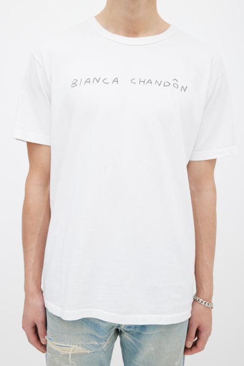 Bianca Chandon White Logo Short Sleeve T-Shirt