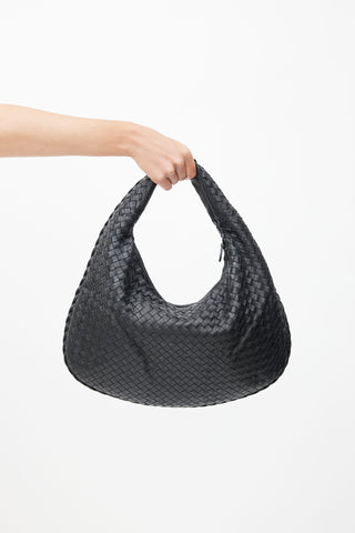 Bottega Veneta Black Intrecciato Woven Shoulder Bag
