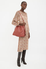 Bottega Veneta Brick Red Intrecciato Leather Drawstring Bag