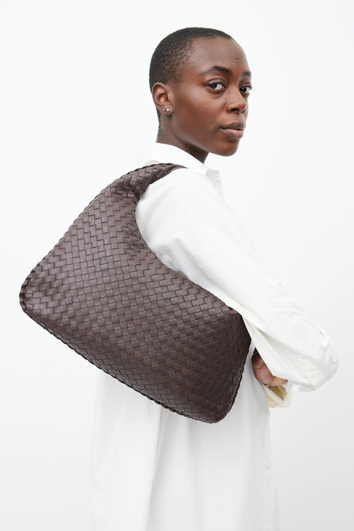Bottega Veneta Brown Intrecciato Leather Shoulder Bag