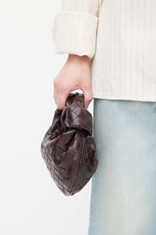 Bottega Veneta Brown Intrecciato Leather Mini Jodie Bag