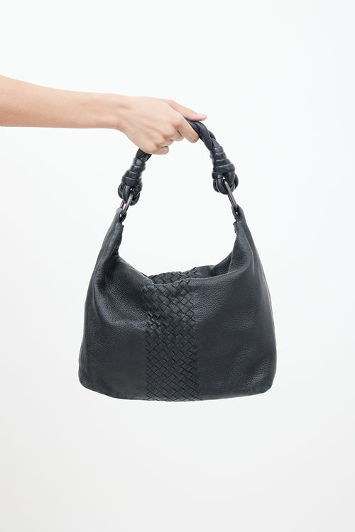 Bottega Veneta Black Intrecciato Leather Braided Shoulder Bag